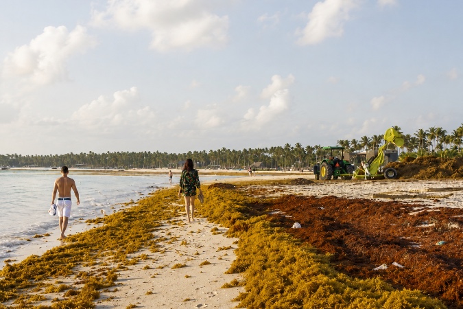 DomRep - Sargassum wird zur Gefahr für die weißen Strände