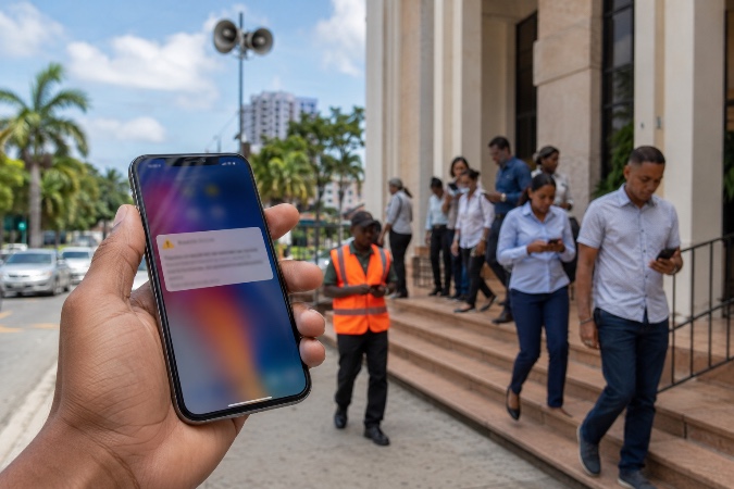 DomRep - Landesweiter Handy-Alarm wird getestet DomRep - Landesweiter Handy-Alarm wird getestet / Foto © DomRep-Magazin